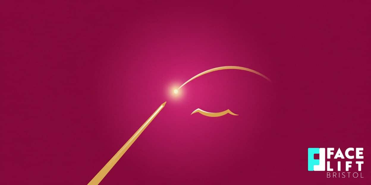 Flat-vector illustration of a fine plasma arc creating a glowing point of light just above a stylised eye, symbolising non-surgical fibroblast therapy