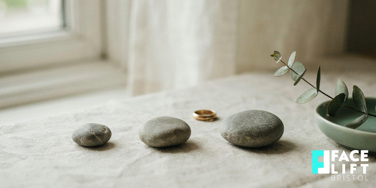 Calm still-life of three smooth pebbles of different sizes resting on a linen surface in soft daylight, symbolising a considered comparison of three options